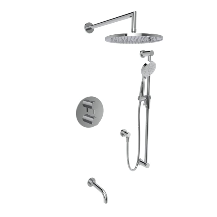 Baril Zip B66 Complete Thermostatic Pressure-Balanced Tub & Shower Kit - Polished Chrome