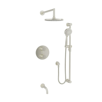 Baril Zip B66 Complete Thermostatic Pressure-Balanced Tub & Shower Kit - Brushed Nickel