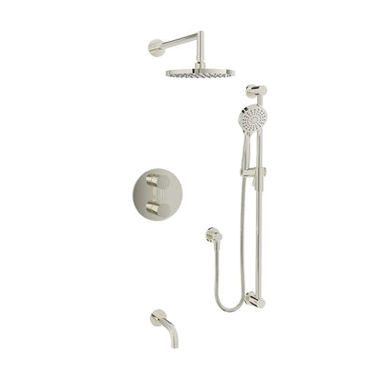 Baril Zip B66 Complete Thermostatic Pressure-Balanced Tub & Shower Kit - Polished Nickel