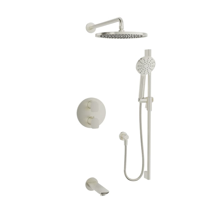 Baril Sens B45 Complete Thermostatic Pressure-Balanced Tub & Shower Kit - Brushed Nickel