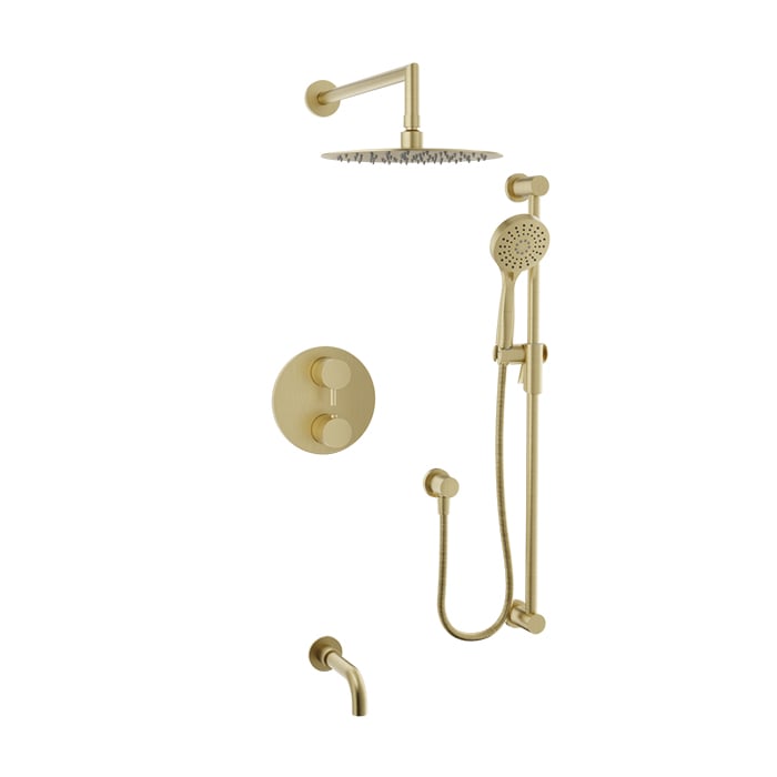 Baril Zip B66 Complete Thermostatic Pressure-Balanced Shower Kit - Satin Brass