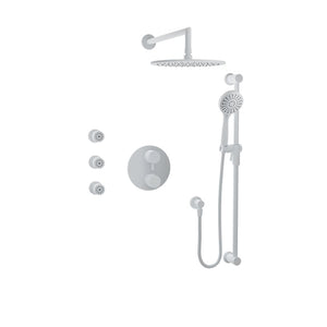 Baril Zip B66 Complete Thermostatic Pressure-Balanced Shower Kit with Body Jets - White