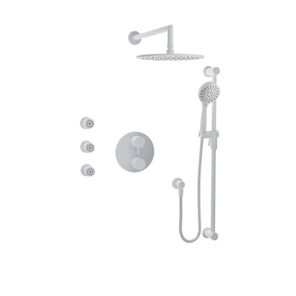 Baril Zip B66 Complete Thermostatic Pressure-Balanced Shower Kit with Body Jets - White