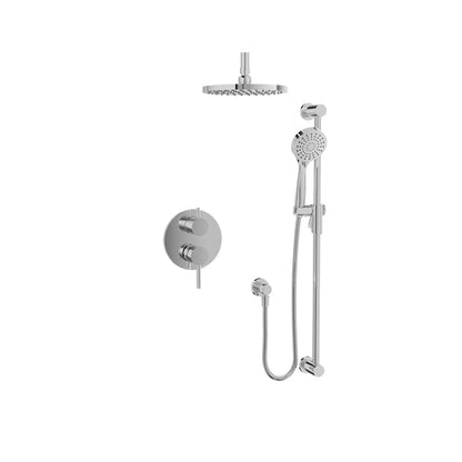 Baril Zip B66 Complete Pressure-Balanced Shower Kit, Ceiling-Mount Head - Polished Chrome