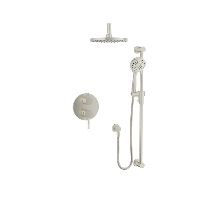 Baril Zip B66 Complete Pressure-Balanced Shower Kit, Ceiling-Mount Head - Brushed Nickel
