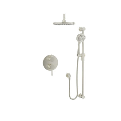 Baril Zip B66 Complete Pressure-Balanced Shower Kit, Ceiling-Mount Head - Brushed Nickel