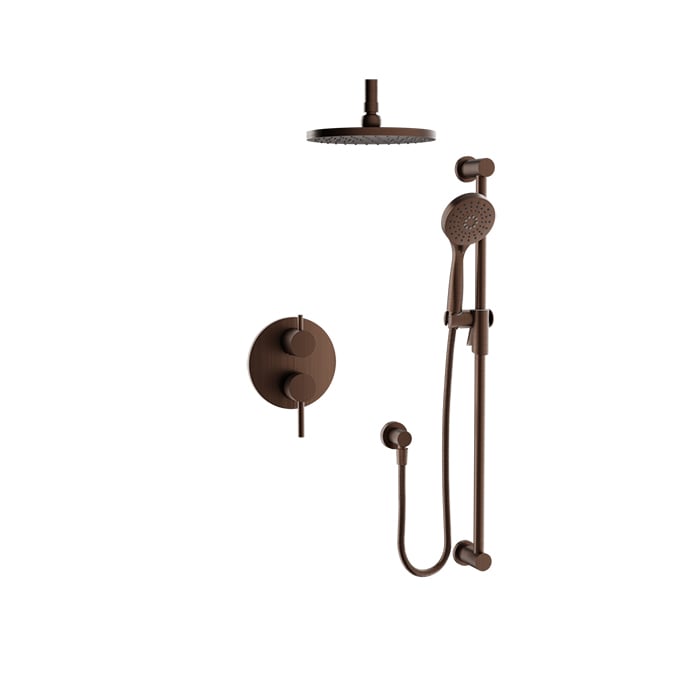 Baril Zip B66 Complete Pressure-Balanced Shower Kit, Ceiling-Mount Head - Venetian Bronze