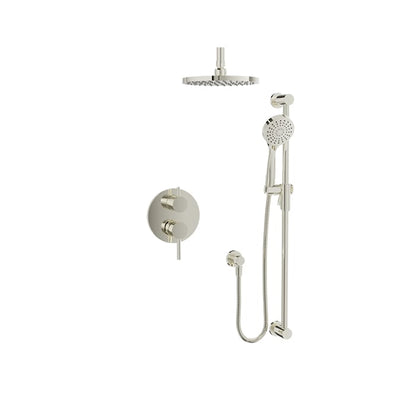 Baril Zip B66 Complete Pressure-Balanced Shower Kit, Ceiling-Mount Head - Polished Nickel