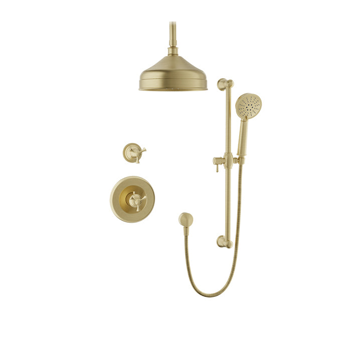 Baril Eva B71 Complete Thermostatic Shower Kit - Satin Brass