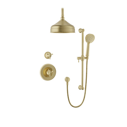 Baril Eva B71 Complete Thermostatic Shower Kit - Satin Brass