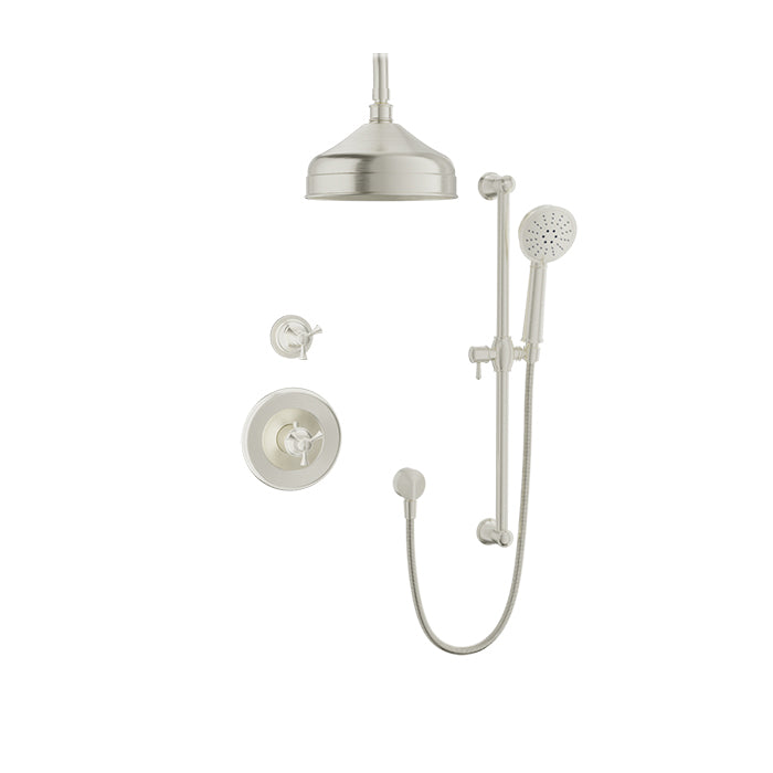 Baril Eva B71 Complete Thermostatic Shower Kit - Brushed Nickel