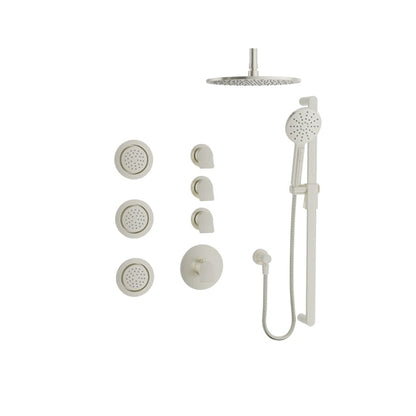 Baril Profile B46 Complete Thermostatic Shower Kit, Ceiling-Mounted - Brushed Nickel