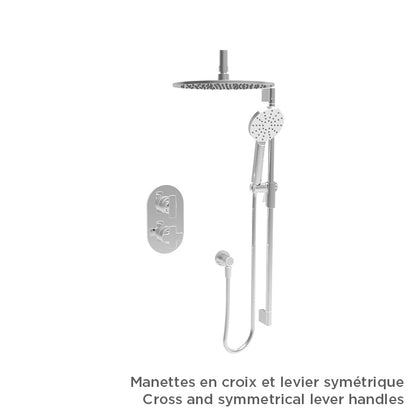 Baril PRR-4203-80 shower kit in chrome with optional M80-9520-230 handles shown; handles sold separately