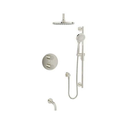 Baril Zip B66 Complete Thermostatic Pressure-Balanced Shower Kit, Ceiling-Mount Head - Polished Nickel
