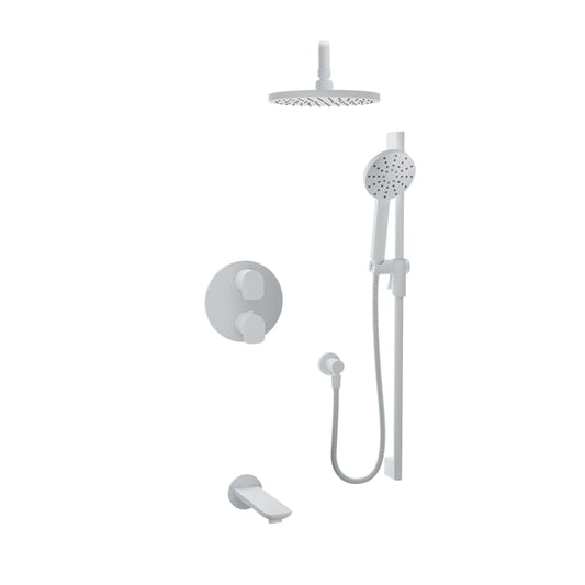 Baril Sens B45 Complete Thermostatic Pressure-Balanced Tub & Shower Kit - White