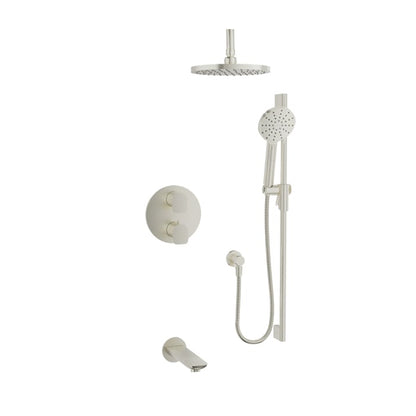 Baril Sens B45 Complete Thermostatic Pressure-Balanced Tub & Shower Kit - Brushed Nickel