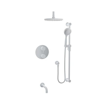 Baril Zip B66 Complete Thermostatic Pressure-Balanced Shower Kit, Ceiling-Mount Head - White