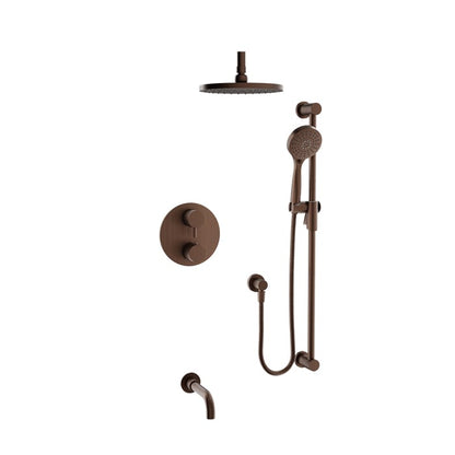 Baril Zip B66 Complete Thermostatic Pressure-Balanced Shower Kit, Ceiling-Mount Head - Venetian Bronze