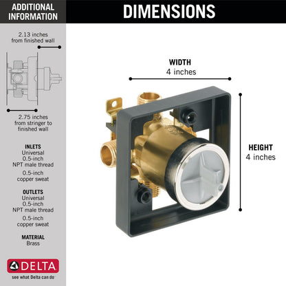 Delta MultiChoice Universal Tub / Shower Rough - Universal Inlets / Outlets - R10000-UNBX