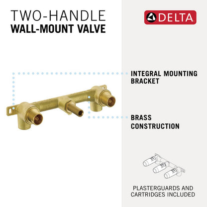 Delta Ara Two Handle Wall Mount Rough-In Valve - R3500-WL
