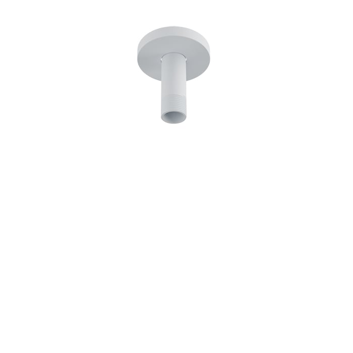 Baril 3 Inch Ceiling-Mounted Shower Arm, Round Flange - White