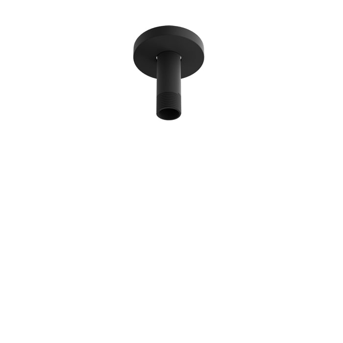 Baril 3 Inch Ceiling-Mounted Shower Arm, Round Flange - Matte Black