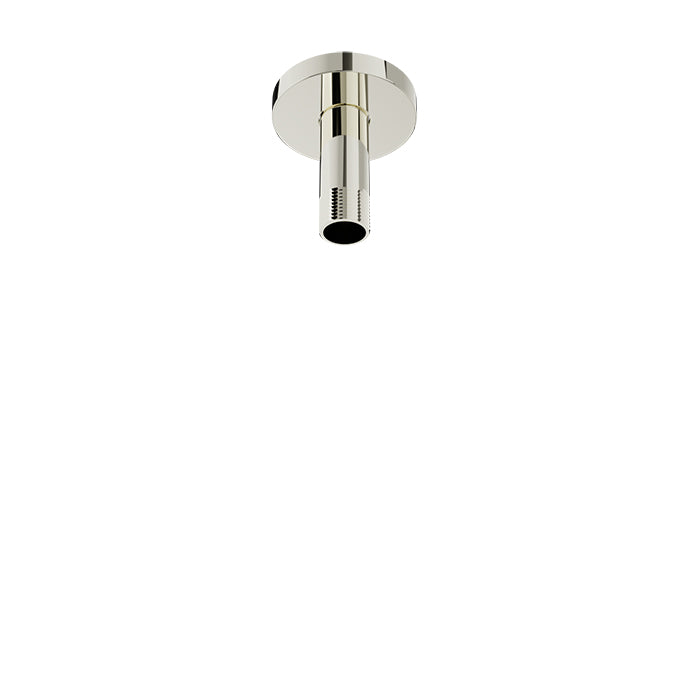 Baril 3 Inch Ceiling-Mounted Shower Arm, Round Flange - Polished Nickel
