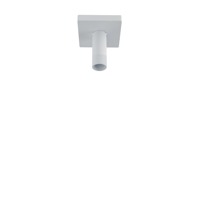Baril 3 Inch Ceiling-Mounted Shower Arm, Square Flange - White