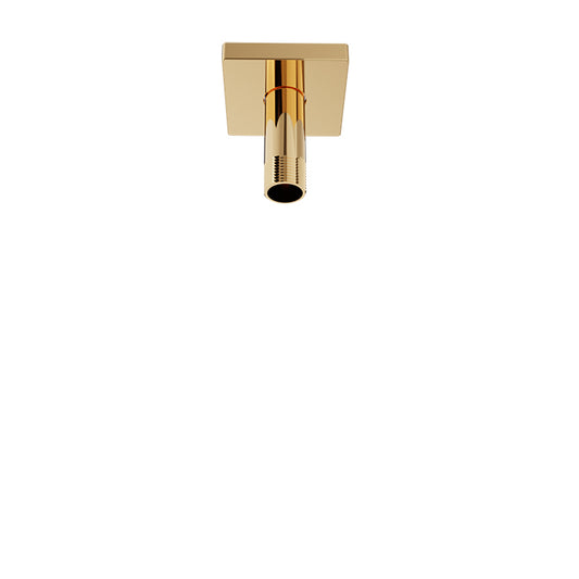 Baril 3 Inch Ceiling-Mounted Shower Arm, Square Flange - Gold