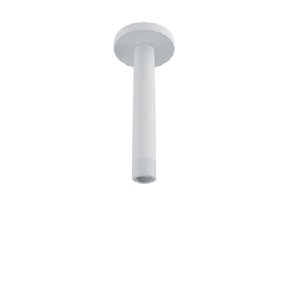 Baril 6 Inch Ceiling-Mounted Shower Arm, Round Flange - White