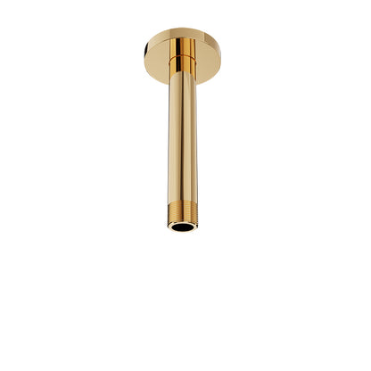 Baril 6 Inch Ceiling-Mounted Shower Arm, Round Flange - Gold