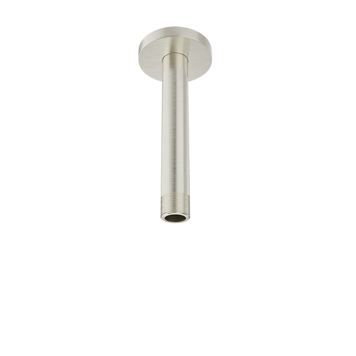 Baril 6 Inch Ceiling-Mounted Shower Arm, Round Flange - Brushed Nickel