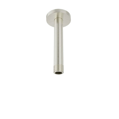 Baril 6 Inch Ceiling-Mounted Shower Arm, Round Flange - Brushed Nickel