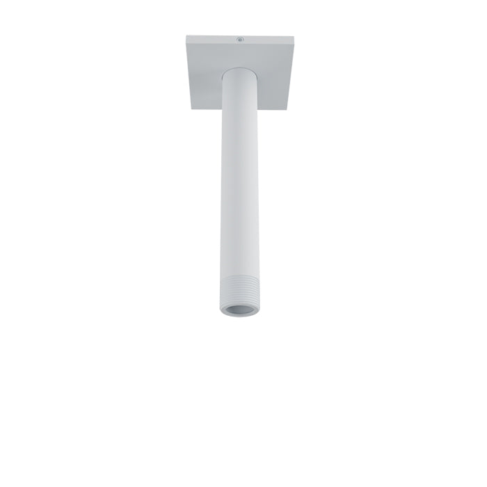 Baril 6 Inch Ceiling-Mounted Shower Arm, Square Flange - White