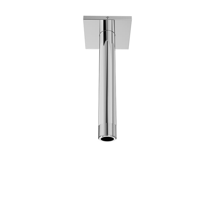 Baril 6 Inch Ceiling-Mounted Shower Arm, Square Flange - Polished Chrome