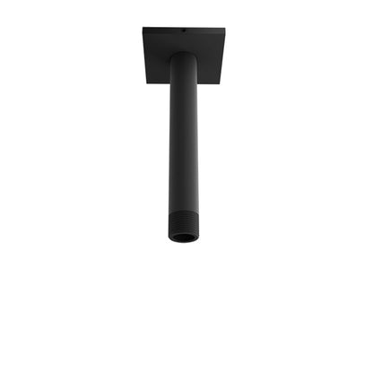 Baril 6 Inch Ceiling-Mounted Shower Arm, Square Flange - Matte Black