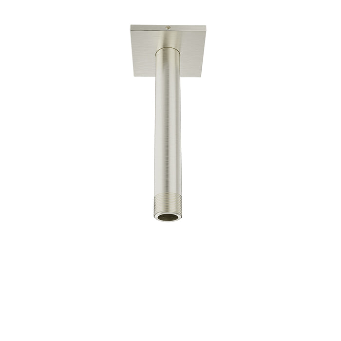 Baril 6 Inch Ceiling-Mounted Shower Arm, Square Flange - Brushed Nickel