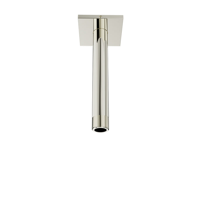 Baril 6 Inch Ceiling-Mounted Shower Arm, Square Flange - Polished Nickel