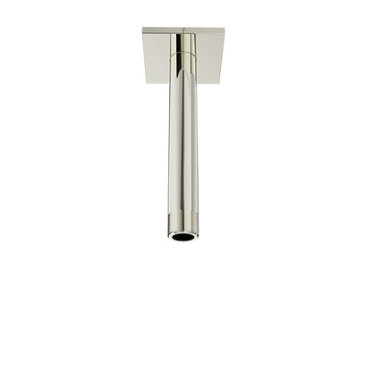 Baril 6 Inch Ceiling-Mounted Shower Arm, Square Flange - Polished Nickel