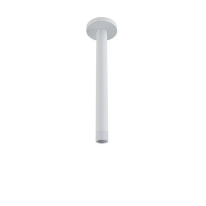Baril 9 Inch Ceiling-Mounted Shower Arm, Round Flange - White