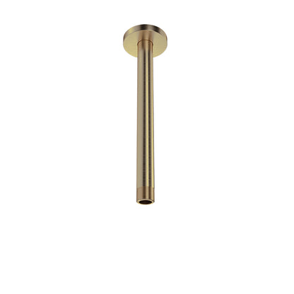 Baril 9 Inch Ceiling-Mounted Shower Arm, Round Flange - Warm Gold