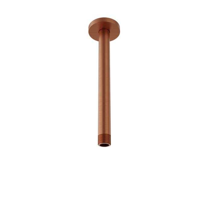 Baril 9 Inch Ceiling-Mounted Shower Arm, Round Flange - Satin Copper