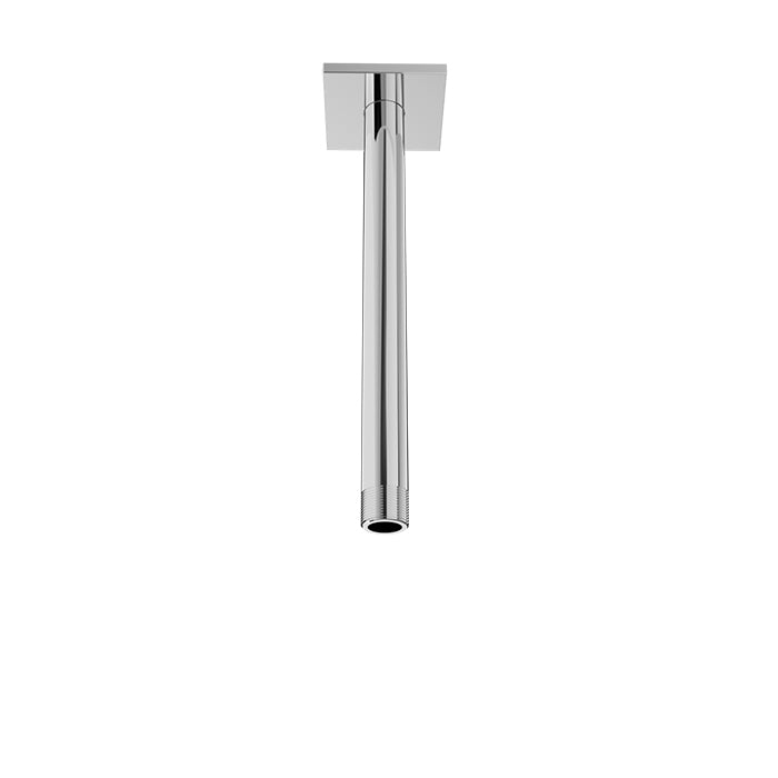 Baril 9 Inch Ceiling-Mounted Shower Arm, Square Flange - Polished Chrome