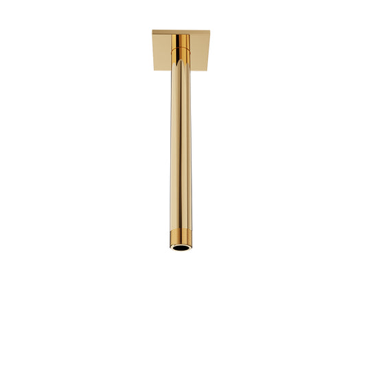Baril 9 Inch Ceiling-Mounted Shower Arm, Square Flange - Gold