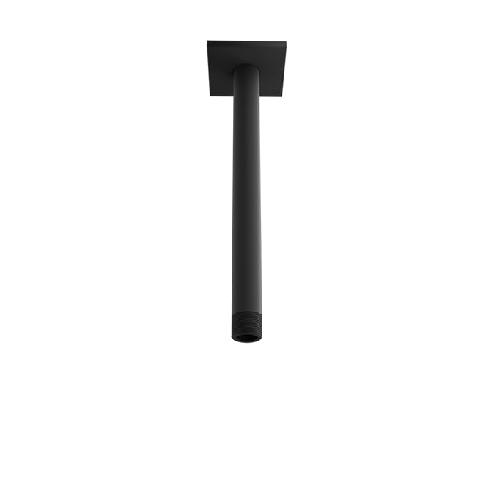 Baril 9 Inch Ceiling-Mounted Shower Arm, Square Flange - Matte Black
