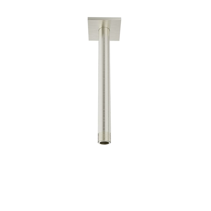 Baril 9 Inch Ceiling-Mounted Shower Arm, Square Flange - Brushed Nickel