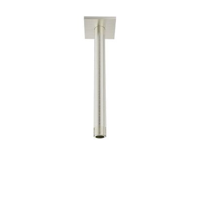Baril 9 Inch Ceiling-Mounted Shower Arm, Square Flange - Brushed Nickel