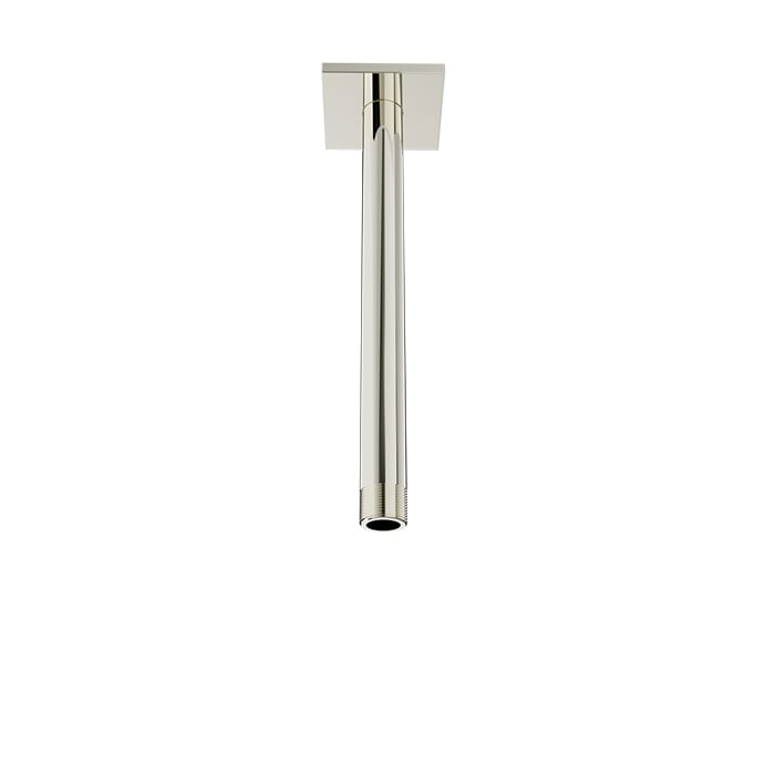Baril 9 Inch Ceiling-Mounted Shower Arm, Square Flange - Polished Nickel