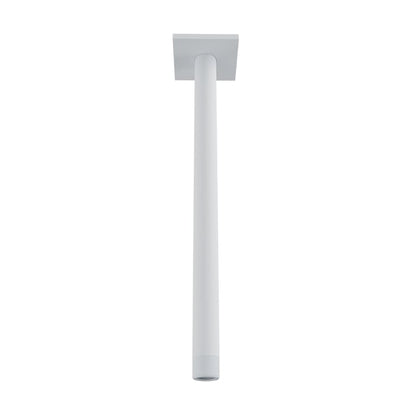 Baril 12 Inch Ceiling-Mounted Shower Arm, Square Flange - White