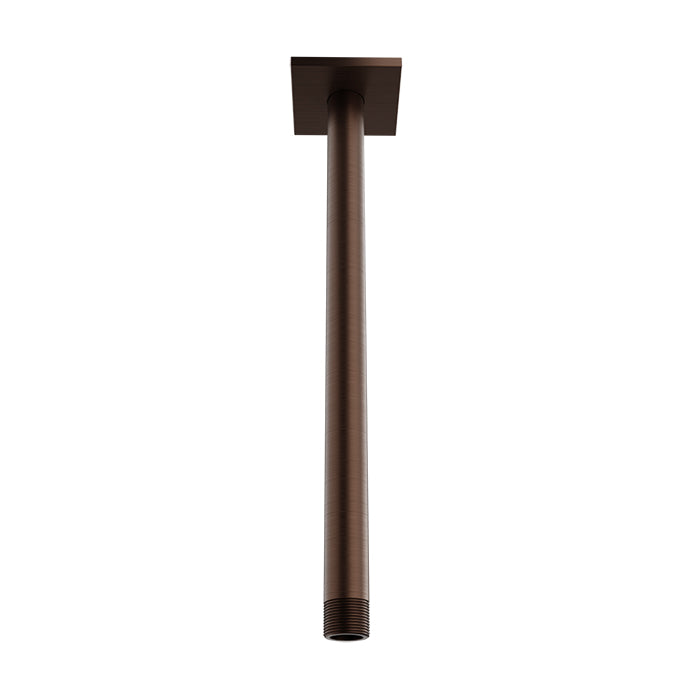 Baril 12 Inch Ceiling-Mounted Shower Arm, Square Flange - Venetian Bronze